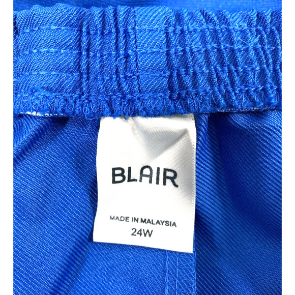 Blair Pants Womens Size 24W Blue‎ Slacks Polyester Slimming Tummy Panel Pockets - Picture 3 of 11